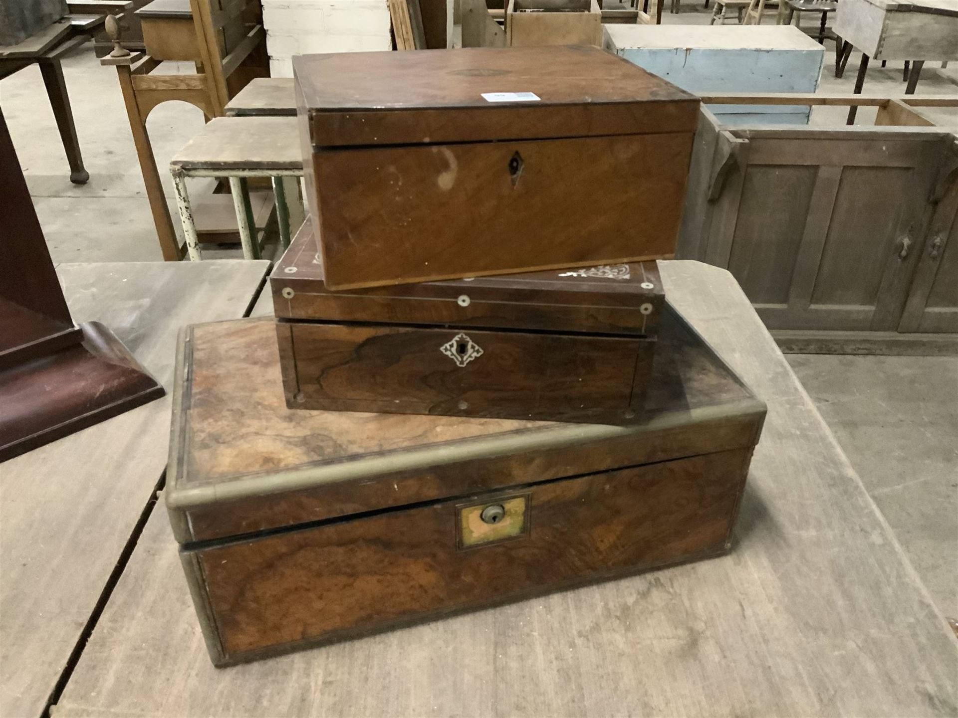 Three 19th century correspondence boxes