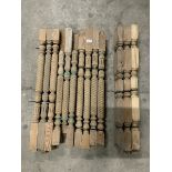 Twenty nine pitch pine staircase spindles