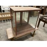 Early 20th century stained pine and glazed shop display cabinet