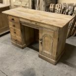 Victorian pine twin pedestal desk
