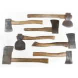 Seven hatchets incl. BRADES and ELWELL G