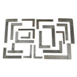 18 engineer's named steel squares 2" to 6" G+