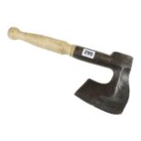 A Continental side axe with maker's mark and replaced holly handle G+