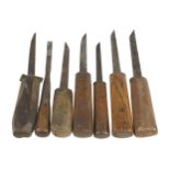 Seven mortice chisels G