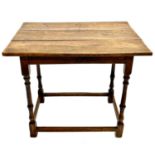 An oak centre table.