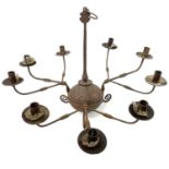 A Dutch 18th century style wrought iron chandelier.