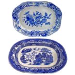 A Spode Union Wreath pattern blue and white printed meat plate.