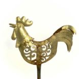 A Victorian folk art wrought iron cockerel weather vane.