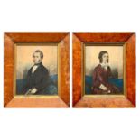 A pair of early Victorian miniature portraits.