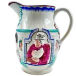 A Staffordshire pearlware Pratt-type jug.