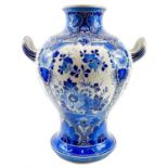 A Dutch Delft (De porcelyn fles) blue and white vase.