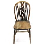 An ash and elm wheelback chair.