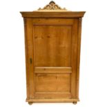 A continental pine cupboard, circa 1880.