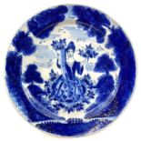 An 18th century Delft blue and white plate.