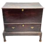 An early George III boarded elm mule chest.