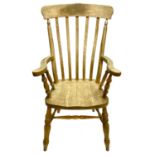 A beech kitchen Windsor armchair.