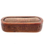 A late 18th century boxwood carved snuff box.