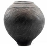 Jason WASON (1946) Raku fired vessel with incised detailing