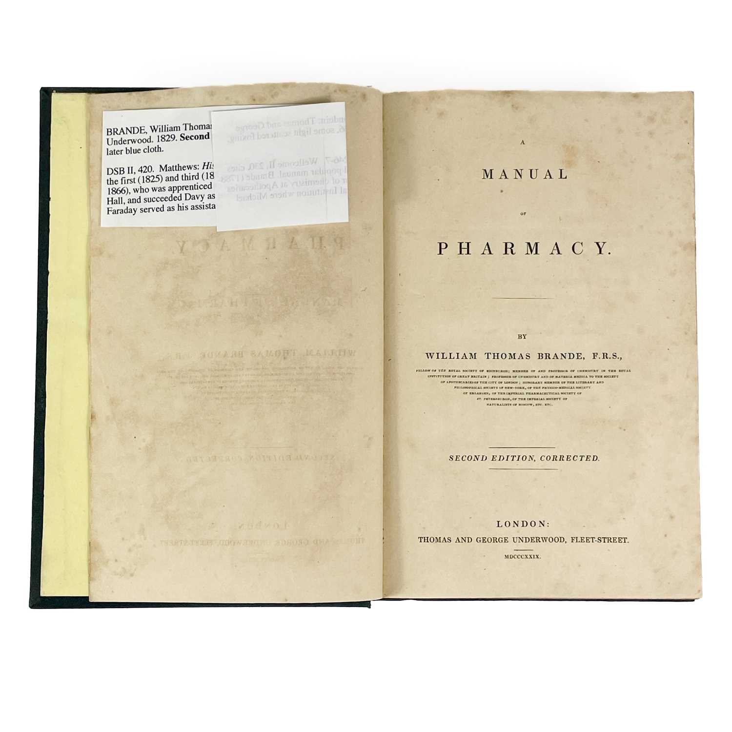 A MANUAL OF PHARMACY By William Thomas Brande (1829) - Image 3 of 10