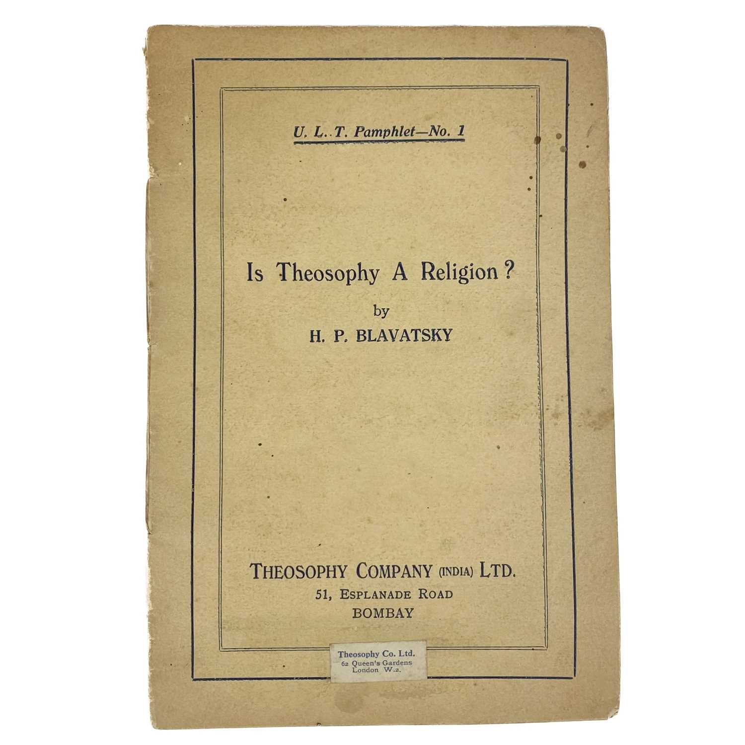 H. P. Blavatsky and Theosophy interest.