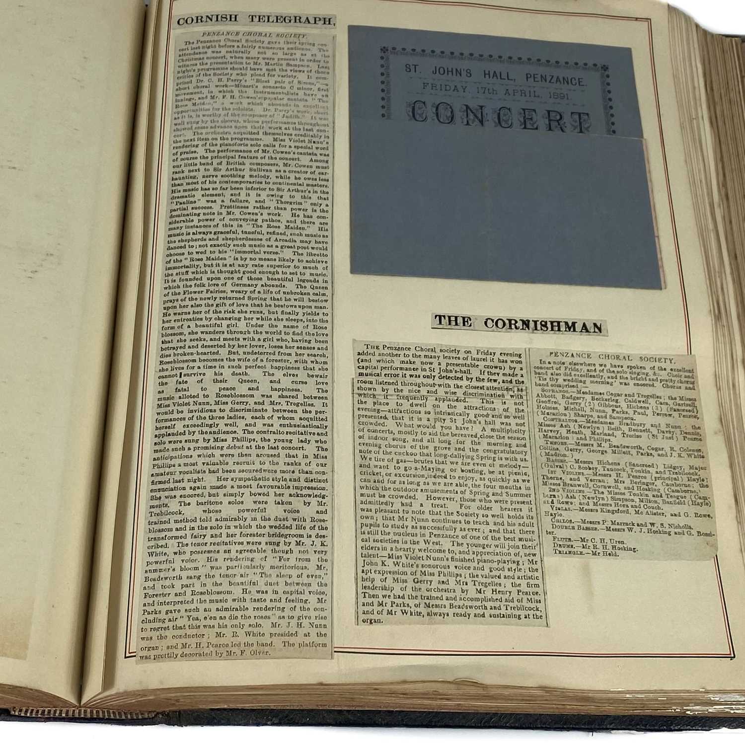 Cornwall interest. Programs and reviews of concerts around Penzance in the 1880's. - Image 3 of 6