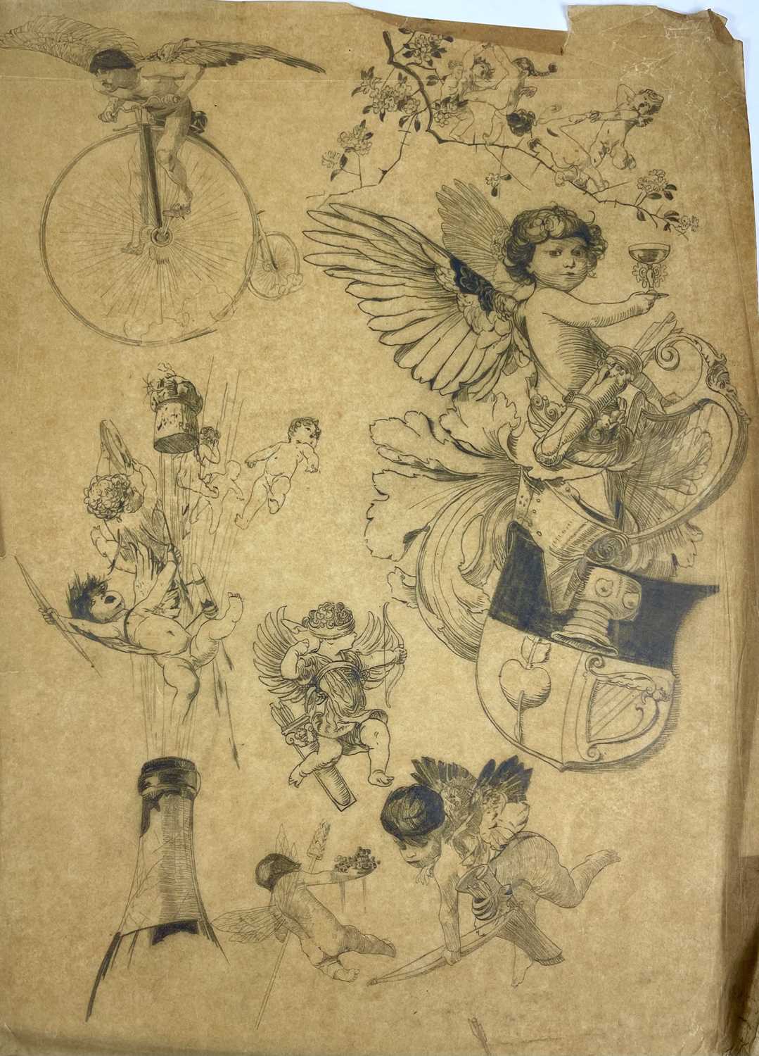 A set of Late 19th/ Early 20th century humorous graphite studies.