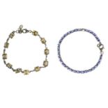 Two modern 925 silver stone set bracelets by The Genuine Gemstone Company.