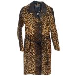 A Tom Ford for Gucci calf fur leopard skin printed ladies full length coat.