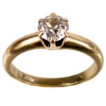 A 14ct gold 0.60ct (approximately) diamond solitaire ring.