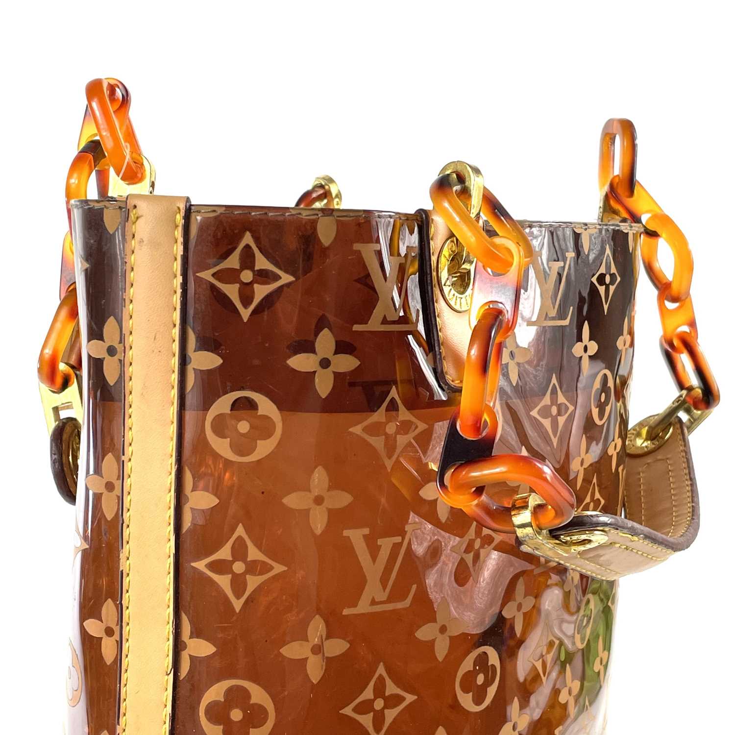 A Louis Vuitton leather and plastic shopper bag. - Image 8 of 18