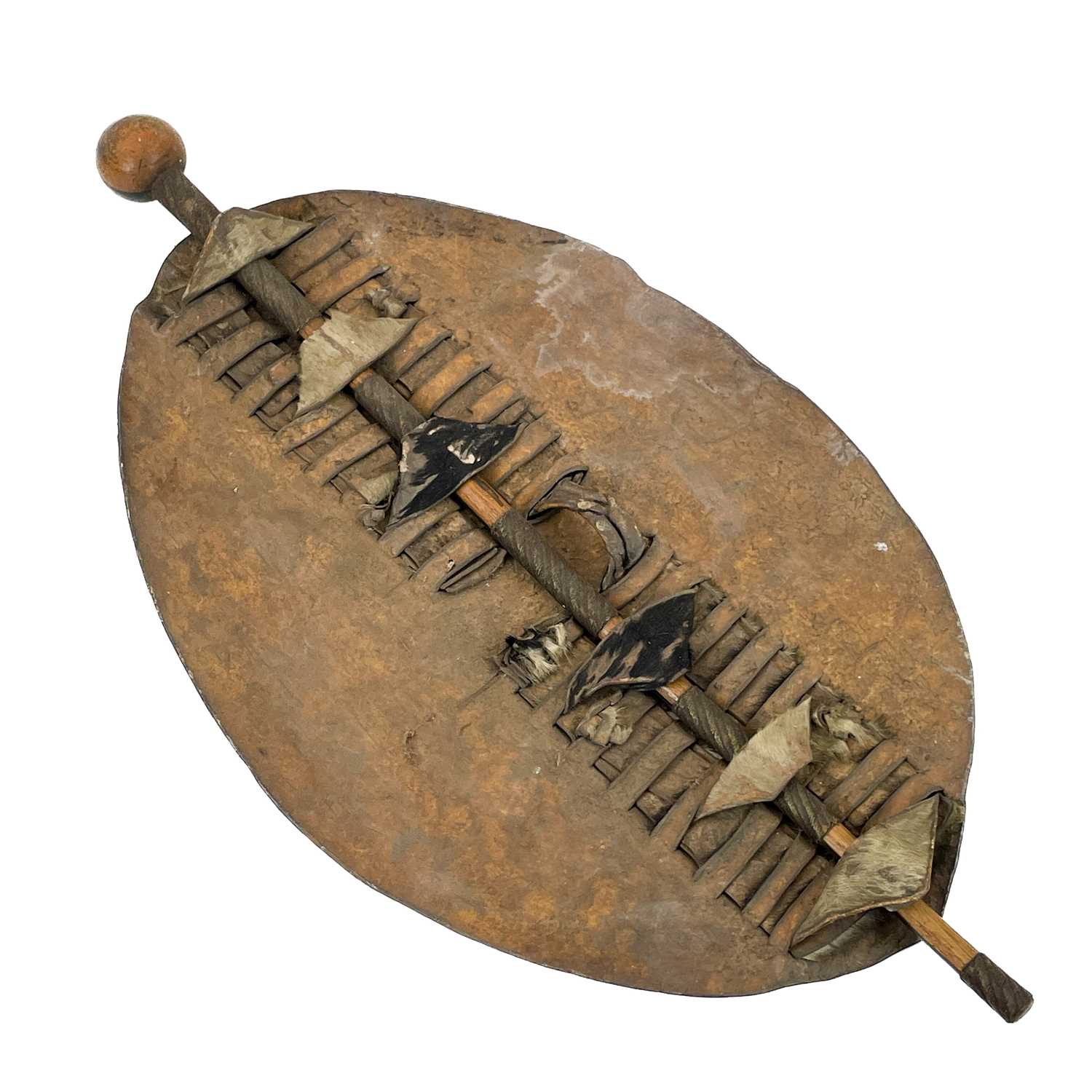 An African hide shield and knobkerrie. - Image 3 of 17