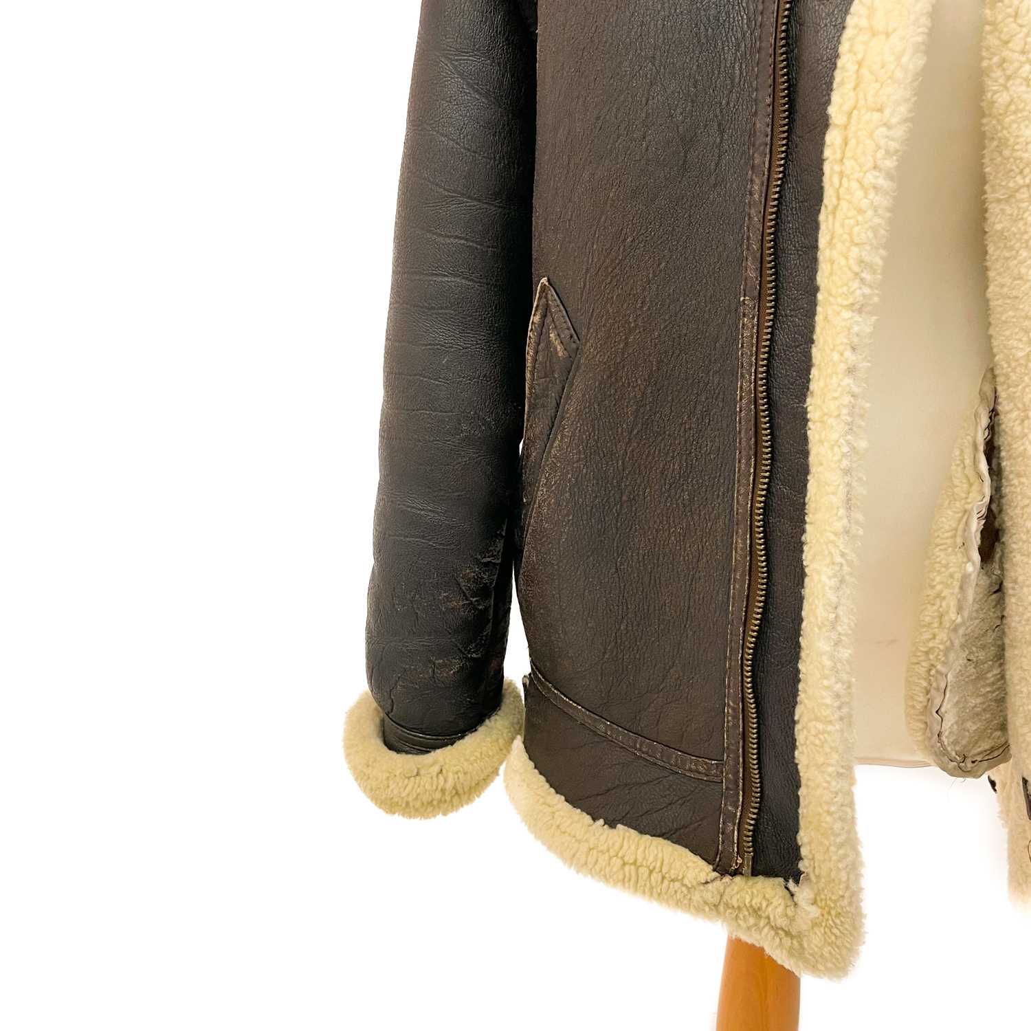 A sheepskin aviator's style flying jacket. - Image 3 of 6