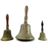 A 20th century nine inch brass hand bell by Mears of London.