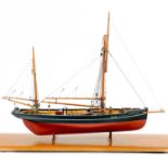 A scratch built model of a Plymouth fishing smack.