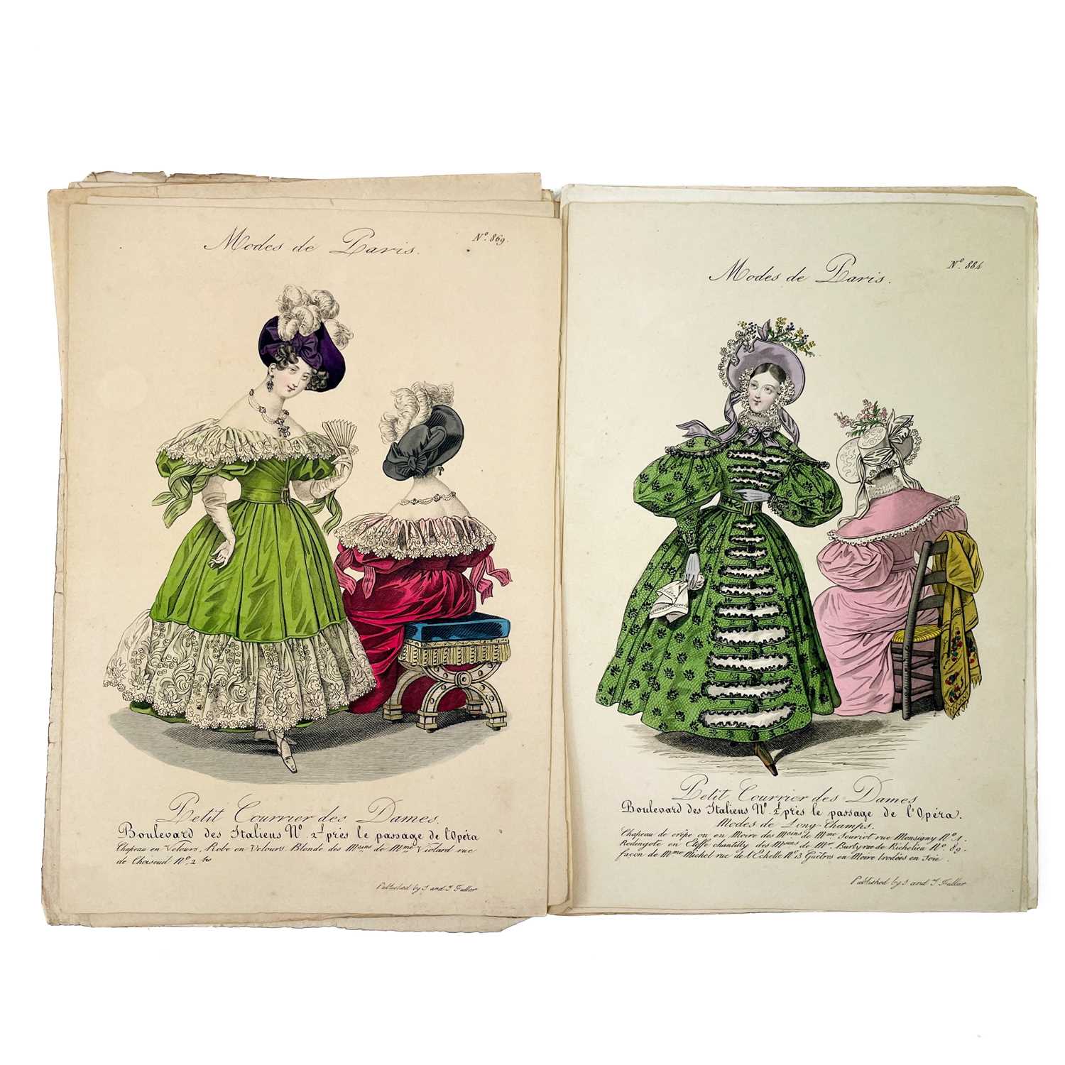 15 French hand coloured fashion plates by S & J Fuller. - Image 5 of 5