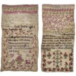 A sampler by Sarah Sandry aged 8 dated September 1837.