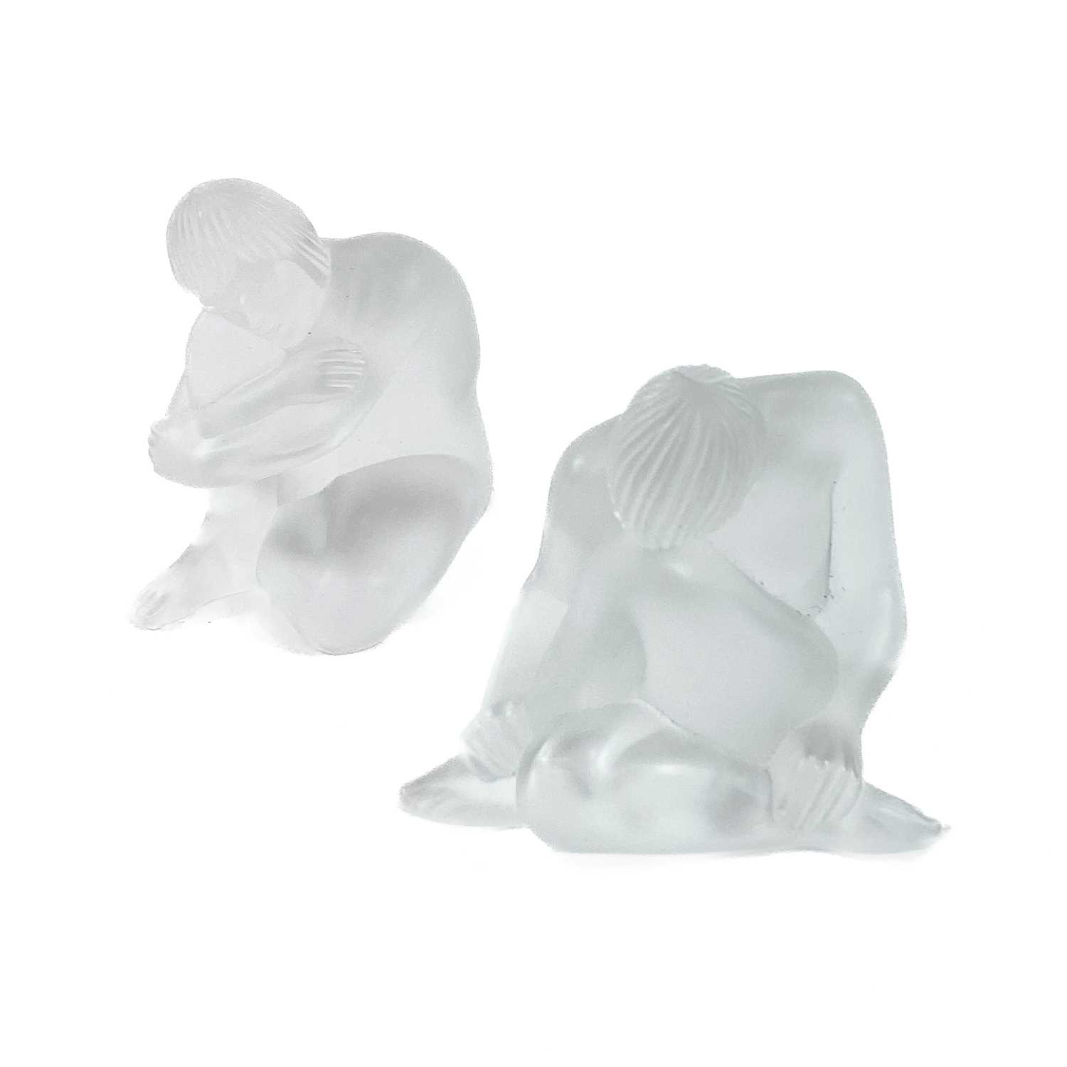 A set of Four Lalique glass figures Nu Sage. - Image 3 of 6