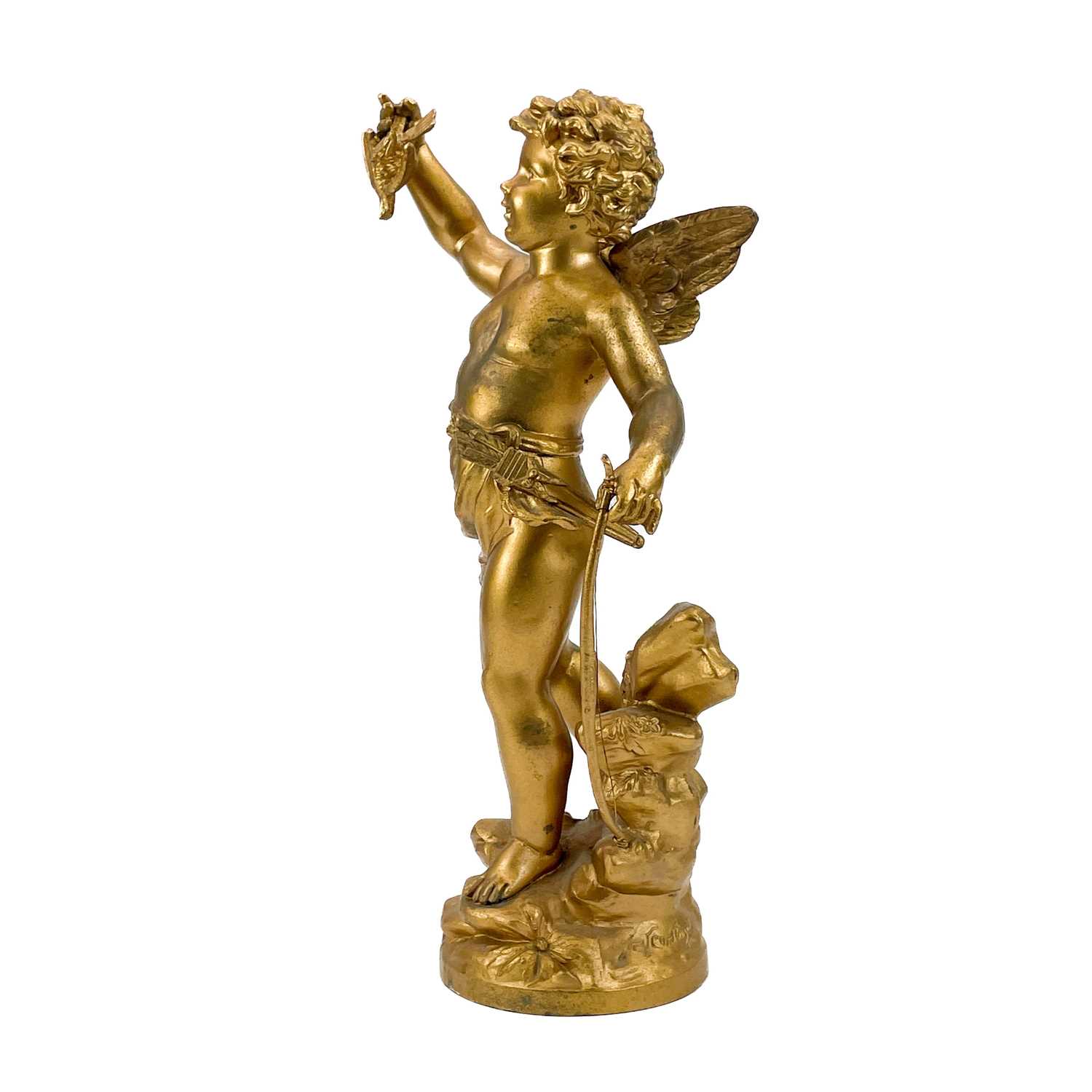 A French spelter figure of Cupid. - Image 3 of 13