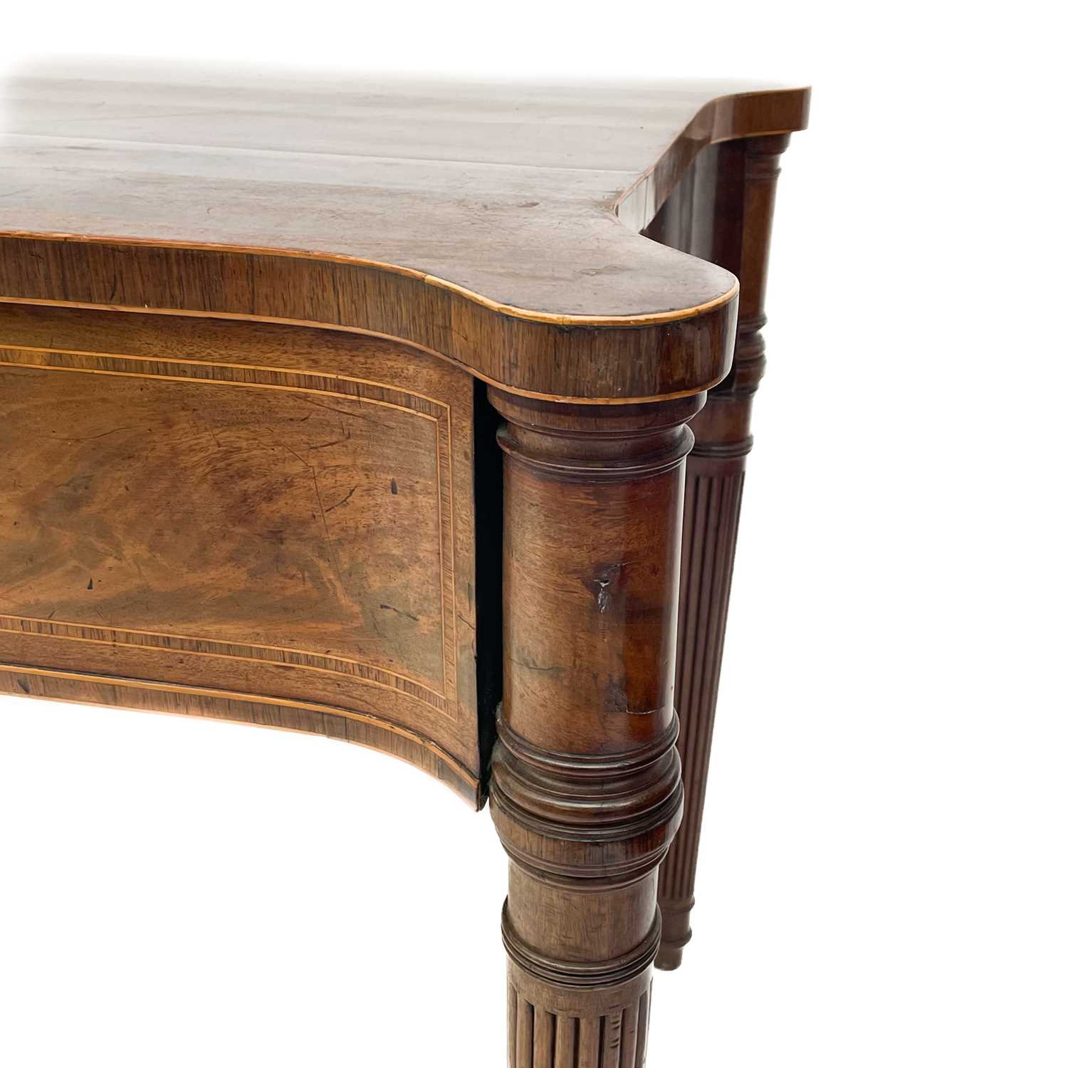 A George III mahogany and inlaid side table, possibly Irish. - Image 7 of 9