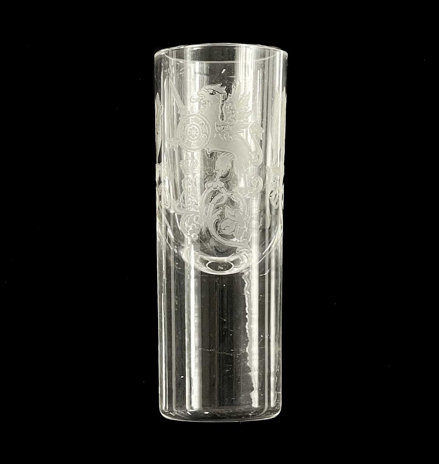 A set of six Russian imperial cylindrical vodka glasses. - Image 3 of 9