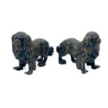 A pair of probably Austrian cold painted bronze figures of Pekingese.