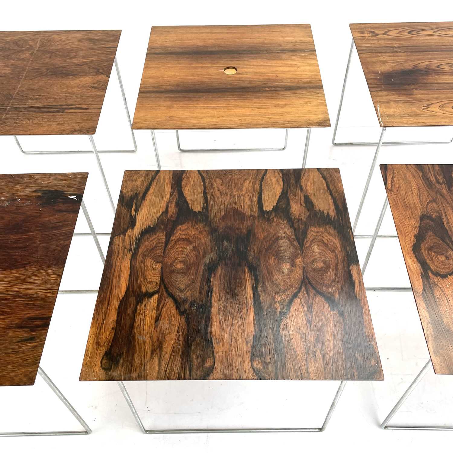 A Danish rosewood cube table nest set by G P Farum. - Image 13 of 14