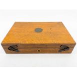 A Victorian oak pistol box.