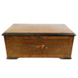A late Victorian walnut music box case.