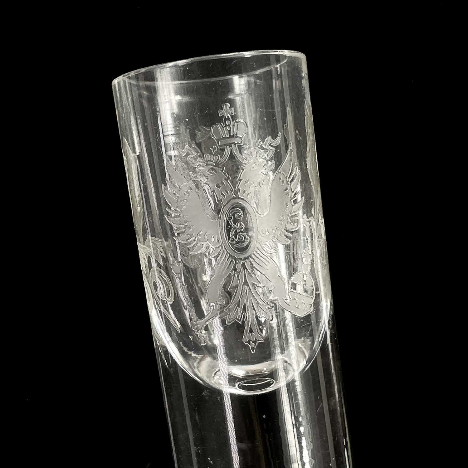 A set of six Russian imperial cylindrical vodka glasses. - Image 7 of 9