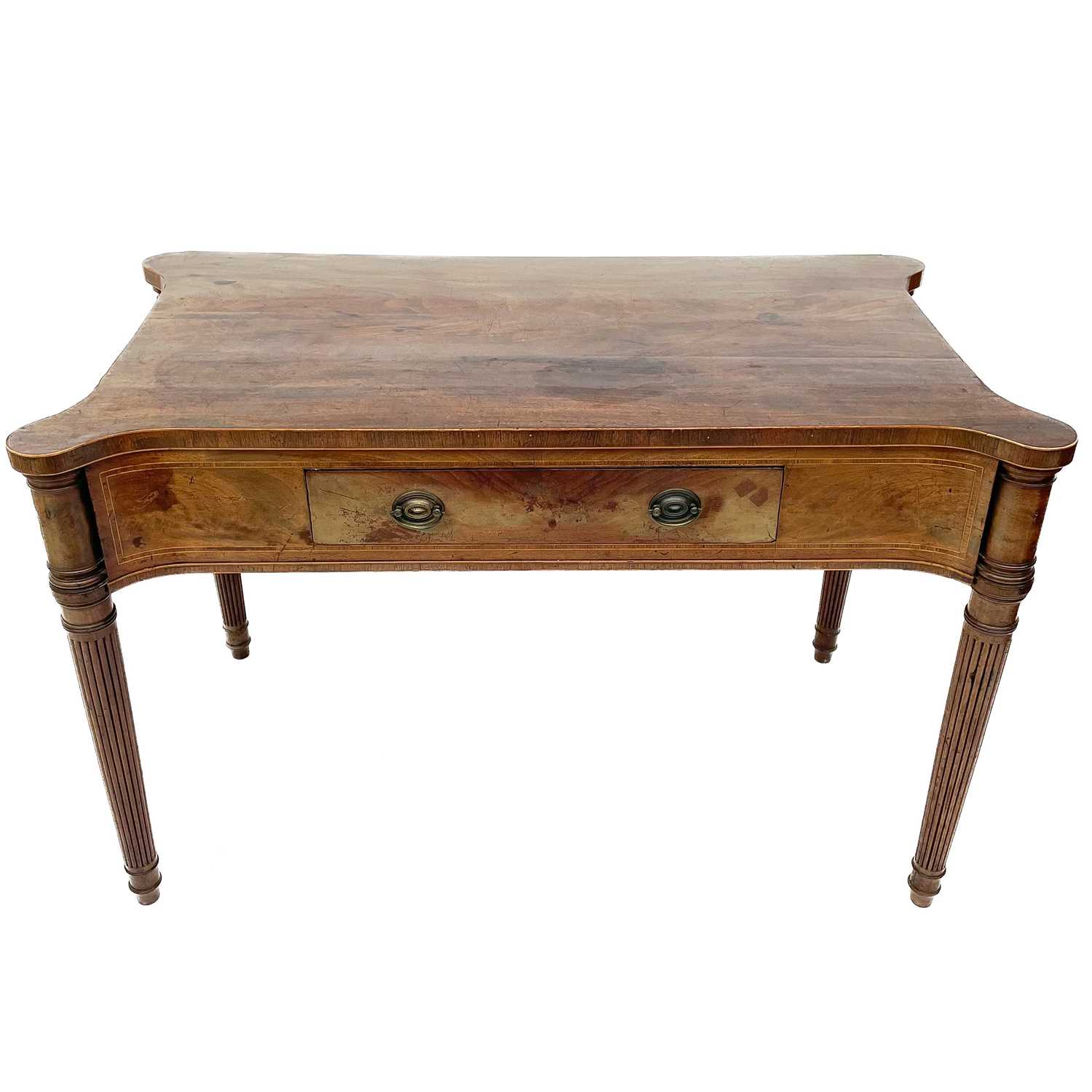 A George III mahogany and inlaid side table, possibly Irish. - Image 8 of 9