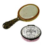 An enamel oval patch box, Battersea or South Staffordshire.