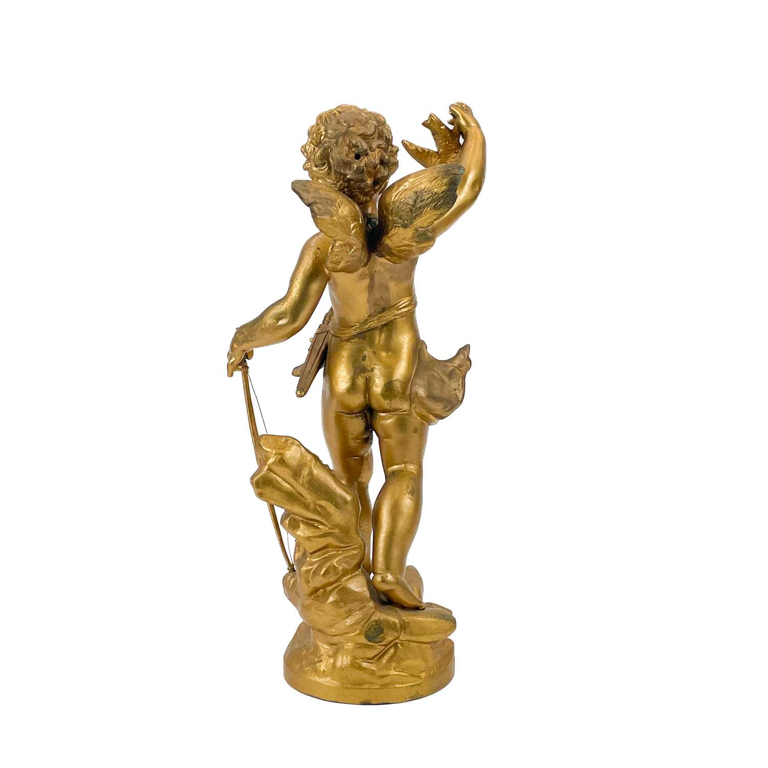 A French spelter figure of Cupid. - Image 8 of 13