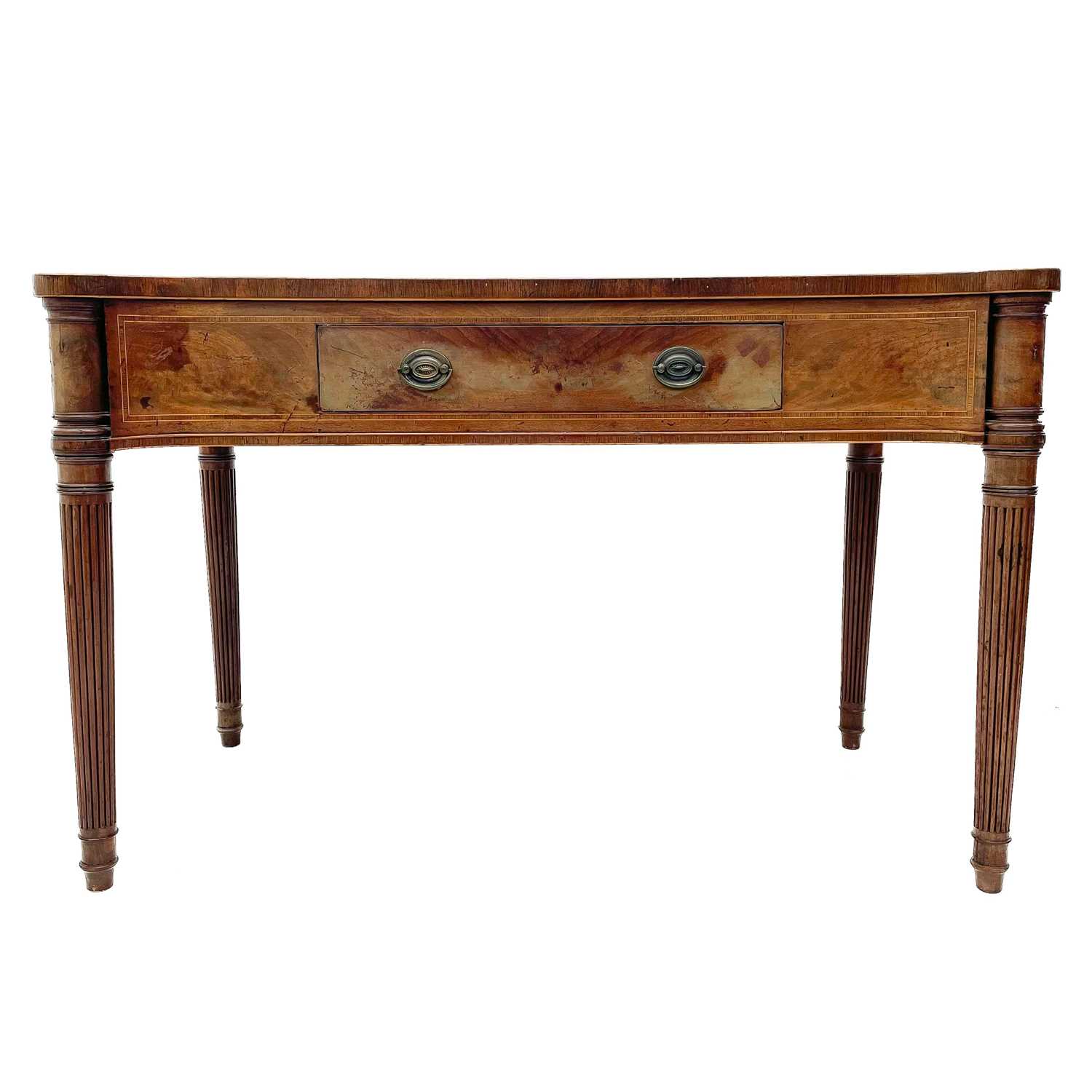 A George III mahogany and inlaid side table, possibly Irish.