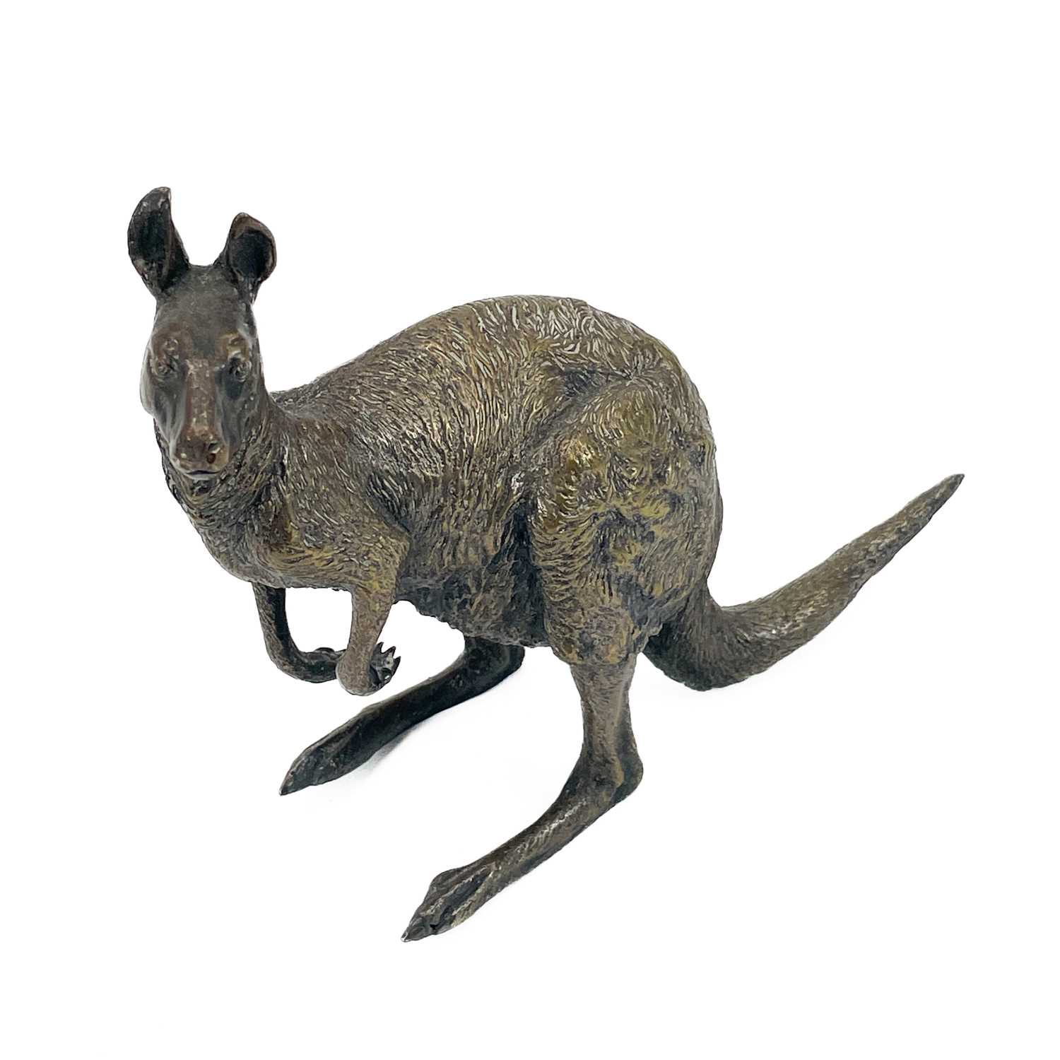 A Franz Bergman Vienna cold painted bronze kangaroo. - Image 5 of 11